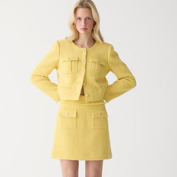 J Crew Patch Pocket Mini Skirt in Tweed NWT - Picture 1 of 10